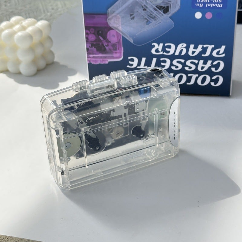 Bayin Box Transparent Retro Tape Recorder Portable Recorder Walkers Headphones Play Tape Recording Sale - Image 1