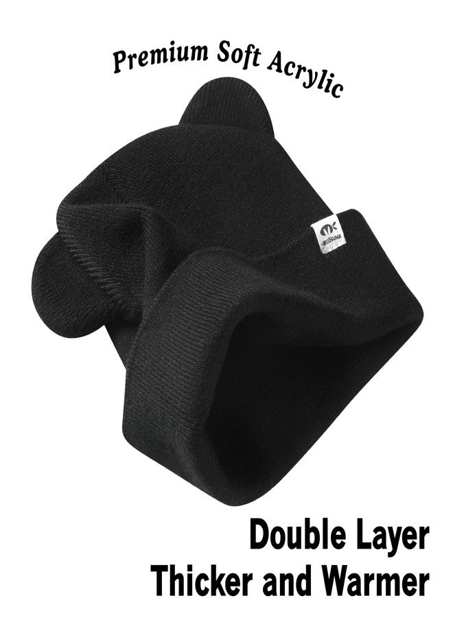 ECOSUMA 3 Pack Infant Beanie 6-12,12-24,24-36 Months Black/Caramel/Apricot - Image 5