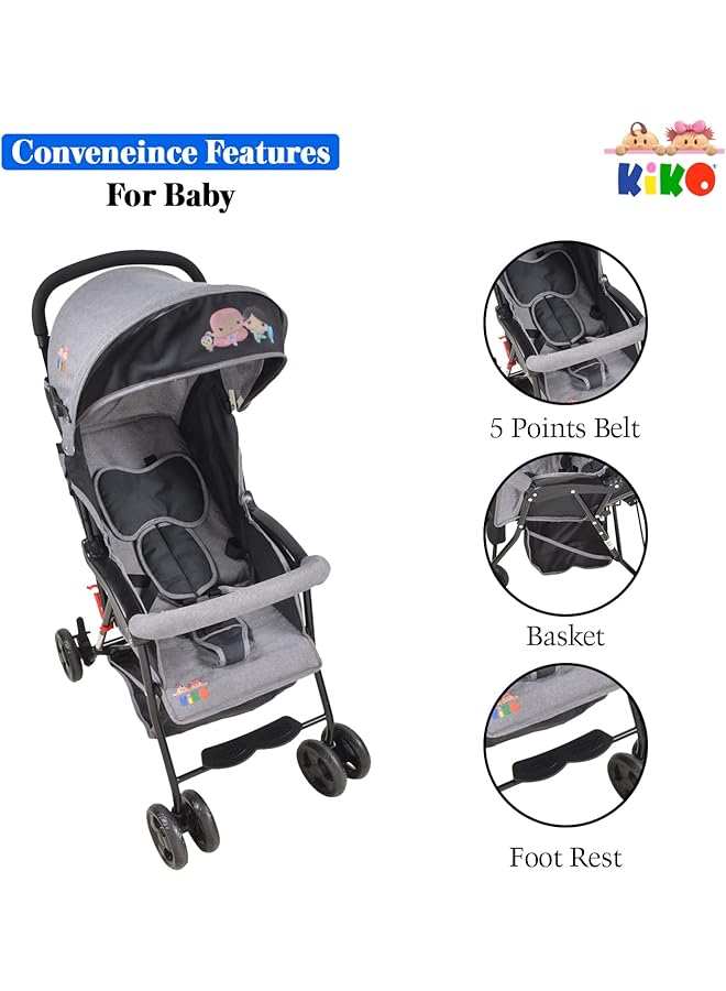 Kiko Stroller For Newborn Baby Grey - Image 5