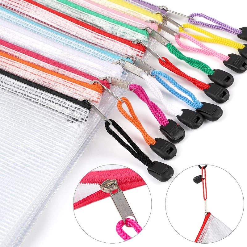 EOOUT 36pcs Mesh Zipper Pouch Bags A4 Size Board Game Storage Plastic 11 Colors Letter Size Puzzle Organizer and Office Supplies - Image 4