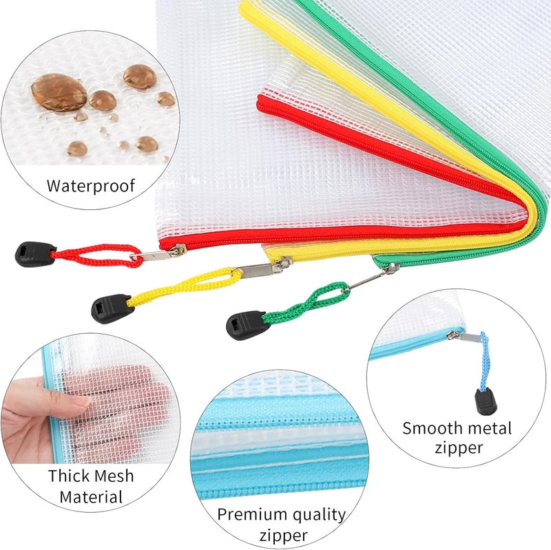 EOOUT 36pcs Mesh Zipper Pouch Bags A4 Size Board Game Storage Plastic 11 Colors Letter Size Puzzle Organizer and Office Supplies - Image 3