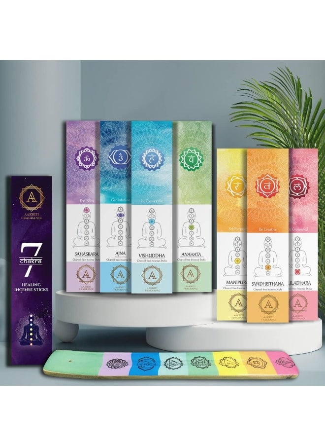 Aakriti Gallery - Incense Sticks Assorted Organic Masala Sticks Set 15 Gram (7 Chakra) - Image 1