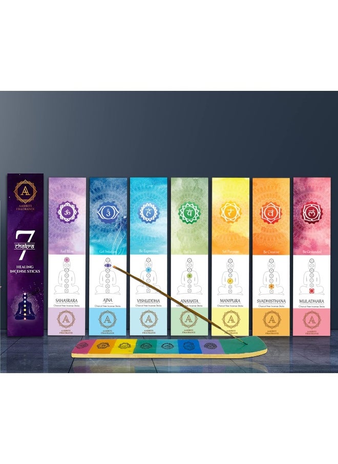 Aakriti Gallery - Incense Sticks Assorted Organic Masala Sticks Set 15 Gram (7 Chakra) - Image 1