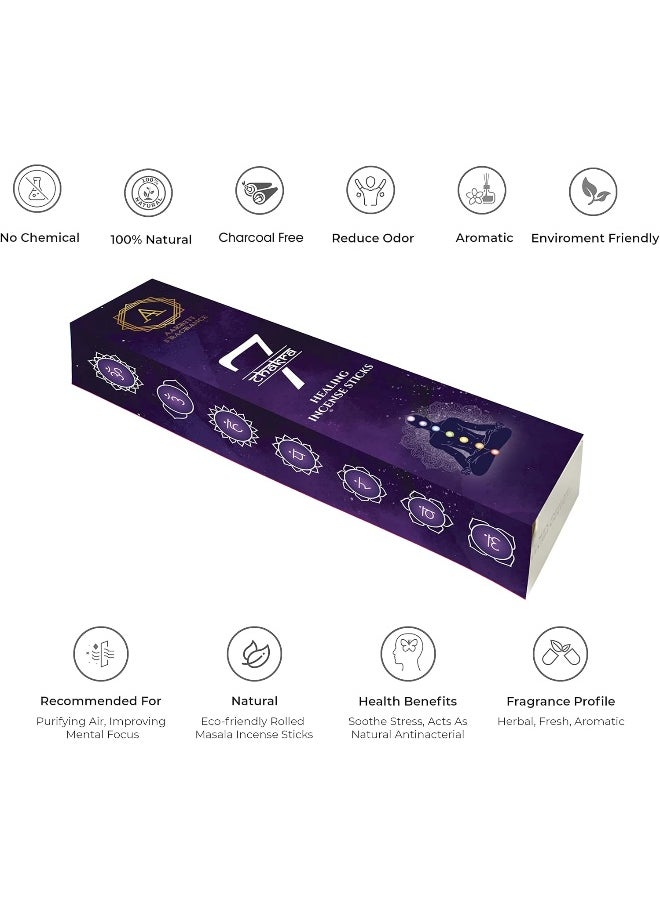 Aakriti Gallery - Incense Sticks Assorted Organic Masala Sticks Set 15 Gram (7 Chakra) - Image 1