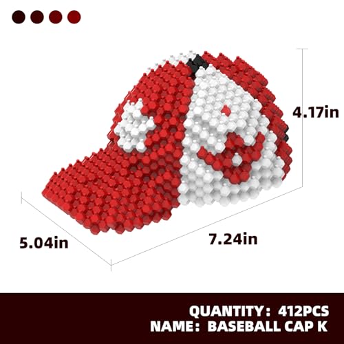 KADELE Baseball Cap Block Set Adults challenging STEM Block Decorations Miniature 3D Educational Toys for Ages 16 and Above - Image 5