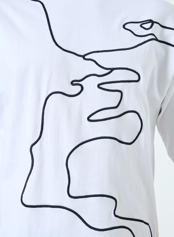 Styli Front Thread Embroidery Heavy Jersey T-Shirt - Image 3