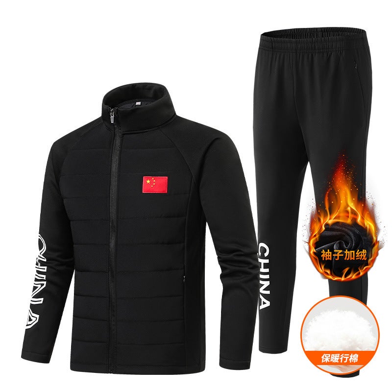 2022 Sportswear Men'S Winter Velvet Suit Women'S Thickened National Suit Athletes Sports Students Training Martial Arts Coaching Suit - Image 2