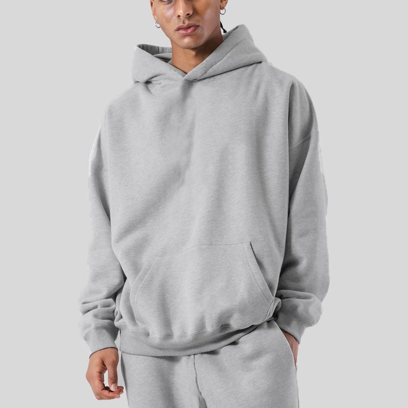 Generic New 400G US Plus Velvet Hoodie Casual Couple Sweatshirt Heather Gray