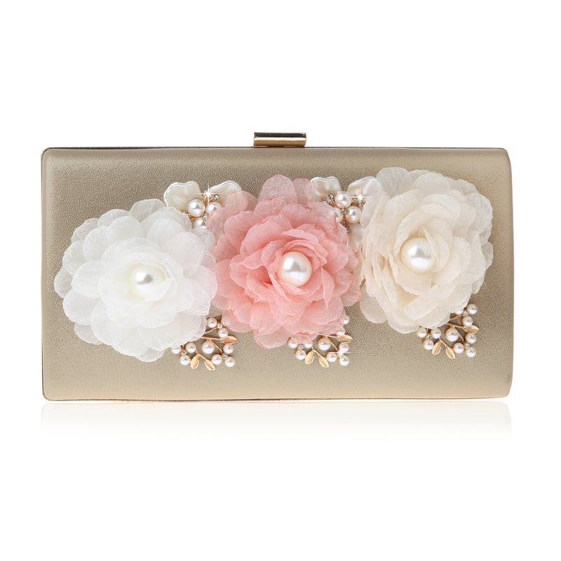 New Evening Bag Flower Handbag Good-Fit Practical Banquet Bag Dress Matching Pu Dinner Bag 12016 - Image 1