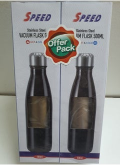 Speed 500ml water bottle (Quantity: 2pcs), made of stainless steel, vacuum insulated, keeps hot and cold, can be used in gyms and other places.  - Image 2