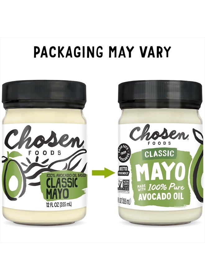 Chosen FOODS مايونيز كلاسيكي قائم على زيت الأفوكادو 100%، خالي من الغلوتين والألبان، منخفض الكربوهيدرات، مناسب لنظام كيتو و باليو، مايونيز للسندويشات، الصلصات والتتبيلات، مصنوع من بيض خالي من الأقفاص (12 أونصة سائلة) - Image 4