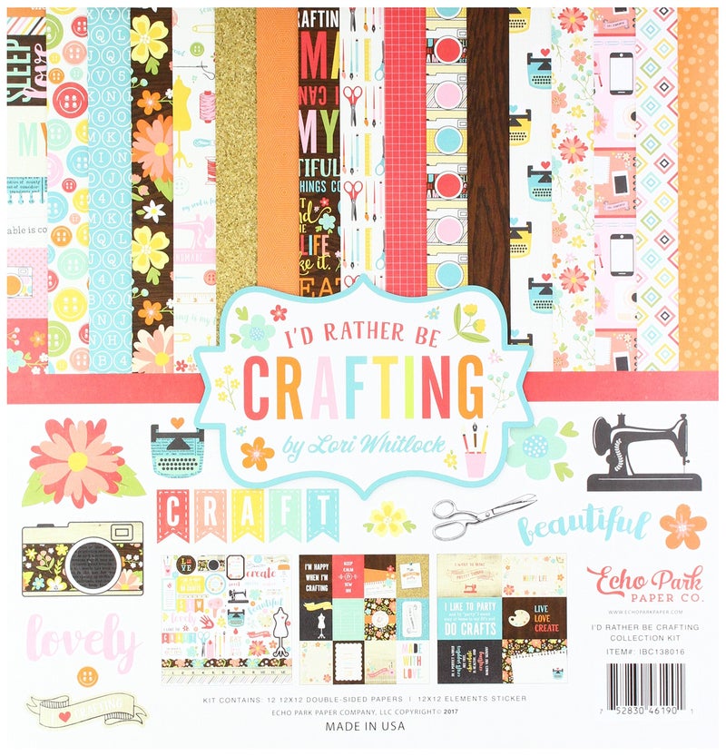 Echo Park Paper Company Id Rather Be Crafting Collection Kit IBC138016 - Image 2