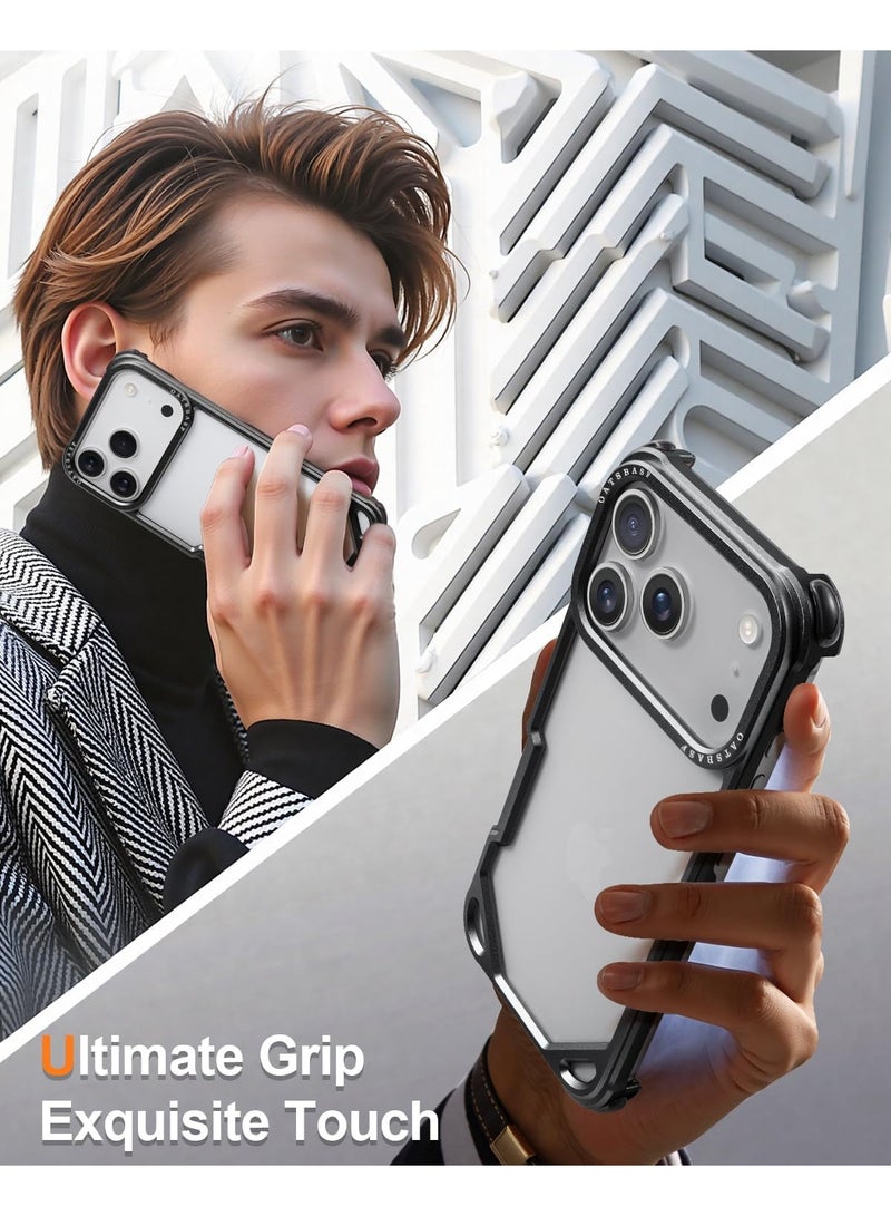أوتس باسف جراب لهاتف iPhone 18 Pro، تصميم بدون ظهر، إطار من الألومنيوم، حماية ضد الصدمات عند الزوايا الأربع. - Image 5