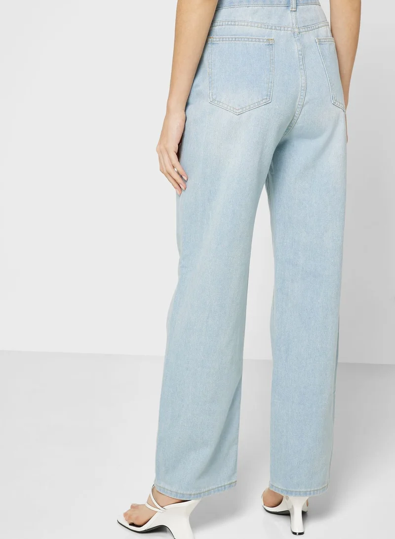 Ginger Bleached Straight Fit Jeans