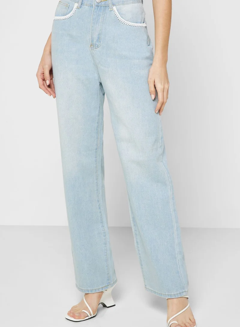 Ginger Bleached Straight Fit Jeans