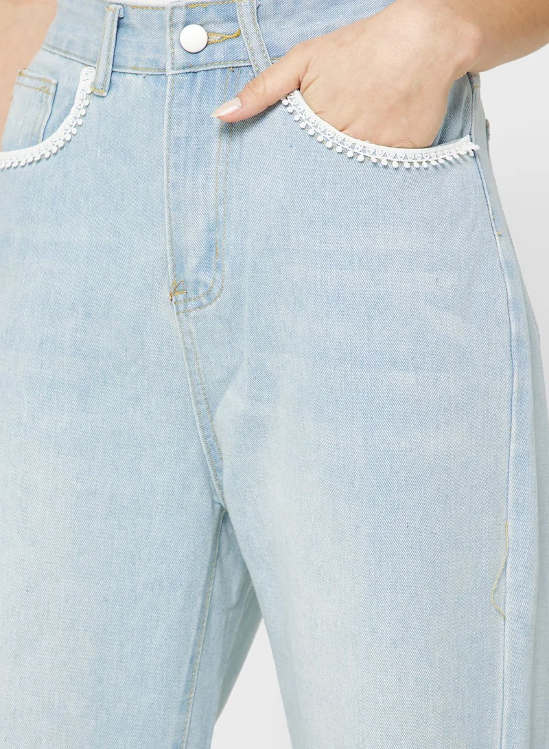 Ginger Bleached Straight Fit Jeans