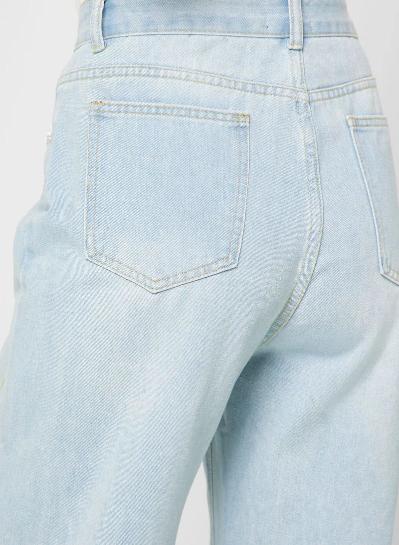 Ginger Bleached Straight Fit Jeans