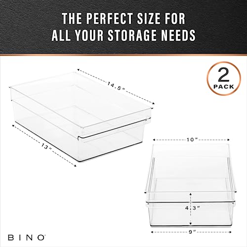 BINO | Plastic Storage Bins, X-Large | THE HANDLER COLLECTION | Multipurpose Organizer Bins | Kitchen Pantry Organizers and Storage | Clear Containers for Organizing Home | Freezer Organizer - Image 3