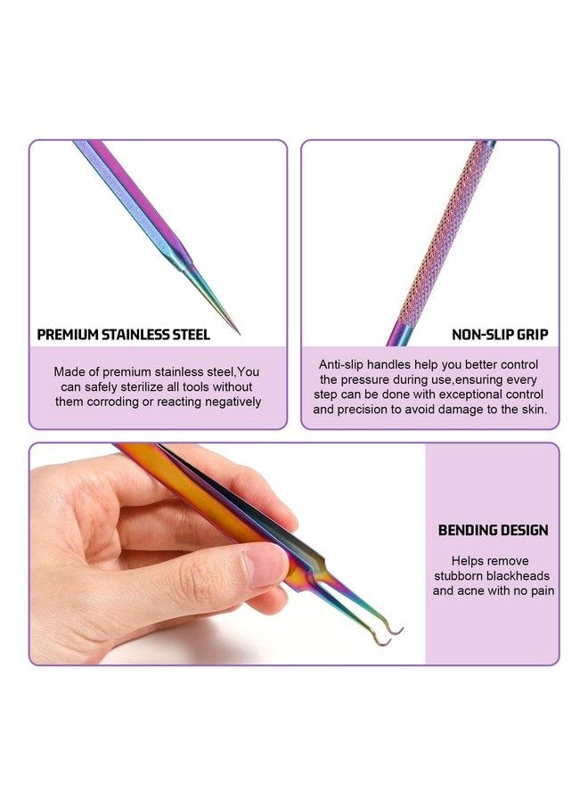 JPNK - Blackhead Remover Tools Stainless Steel Pimple Popper Tool Kit Including 6Pcs Comedone Extractors And A 10X Blackhead Mirror - Image 1
