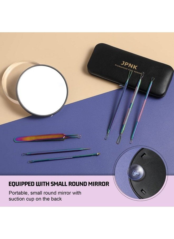 JPNK - Blackhead Remover Tools Stainless Steel Pimple Popper Tool Kit Including 6Pcs Comedone Extractors And A 10X Blackhead Mirror - Image 1