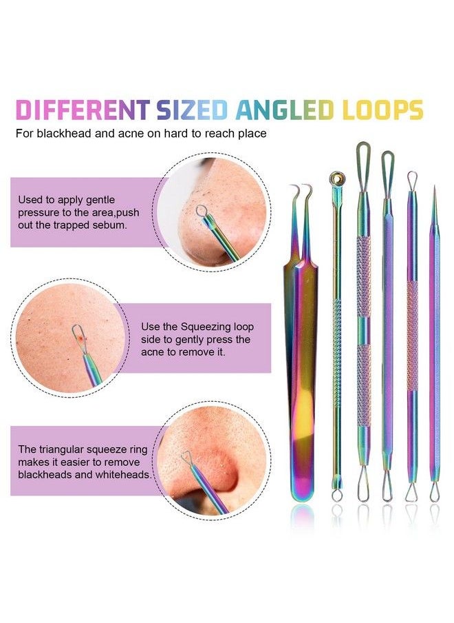 JPNK - Blackhead Remover Tools Stainless Steel Pimple Popper Tool Kit Including 6Pcs Comedone Extractors And A 10X Blackhead Mirror - Image 1