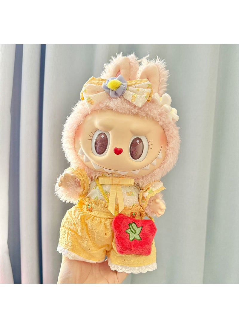 Labubu Time To Chill Doll Clothes 38cm Rubber Plastic Plush Doll Clothes Replacement Chinese Mainland Origin Home Decor Mini Mod 2024 yellow summer belle jumpsuit 