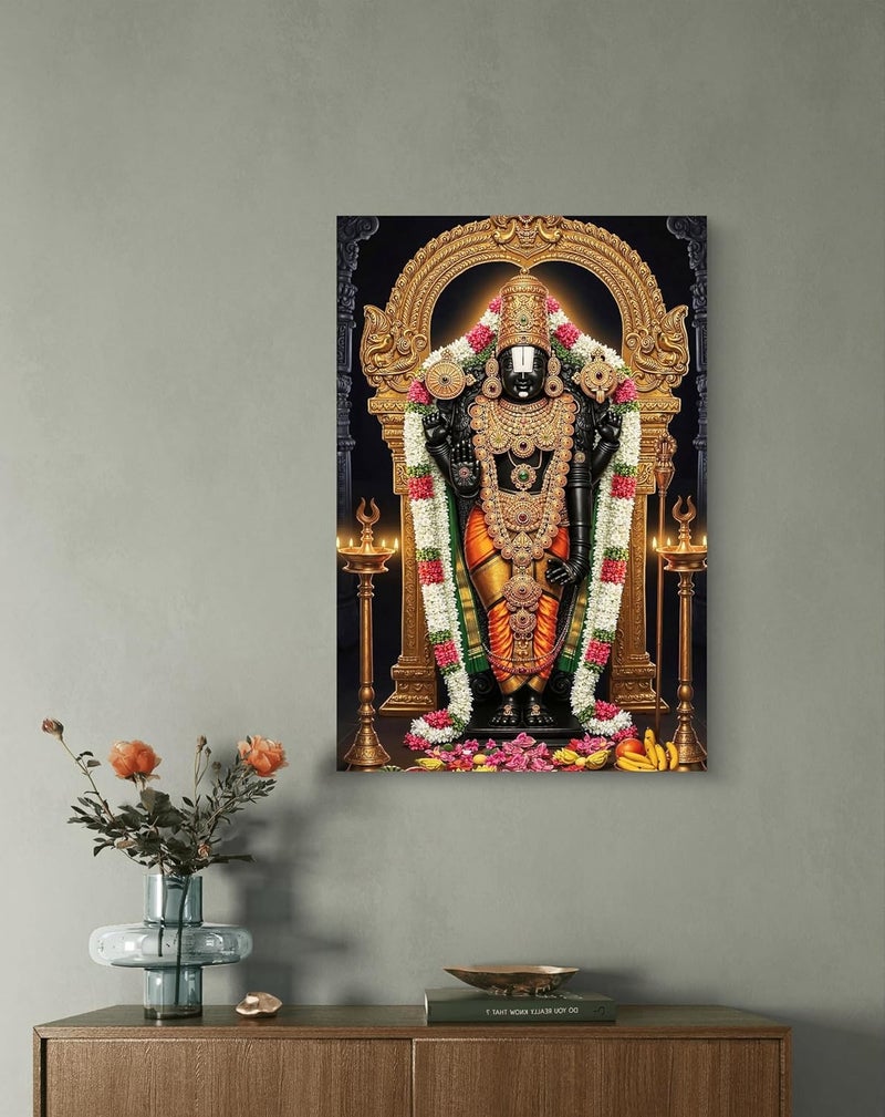 CLITHS 8x12 Inch Jagannath Ji Wall Art Decor for Home & Office Hindu Spiritual Wall Hanging Metal Wall Painting for Living Room Easy to Hang Lightweight Panel Divine Gift for Puja & Festivals - Image 4