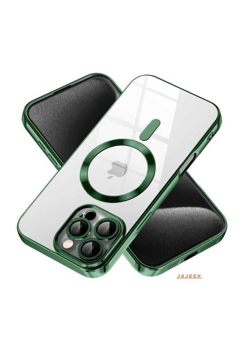 JAJEEK iPhone 16 Pro Max Magnetic Case – Compatible with MagSafe. Built-in Camera Protector, Soft TPU Anti-Scratch Shockproof Clear Case, Slim Design for iPhone 16 Pro Max 6.1 Inch - Image 1