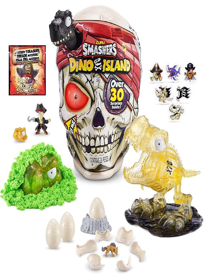 SMASHERS Smashers Dino Island Giant Skull (T-Rex) by ZURU, Easter Basket Stuffers, with Over 30 Surprises, Mini Eggs and Figurines, Prehistoric Discovery Toy, Dinosaur Toys, Slime, Sand and More Age 5+  - Image 5