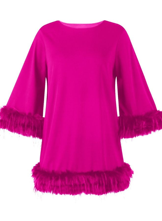 Tepveisoy Women's casual dress fashion solid color round neck panelled casual skirt  - Image 5