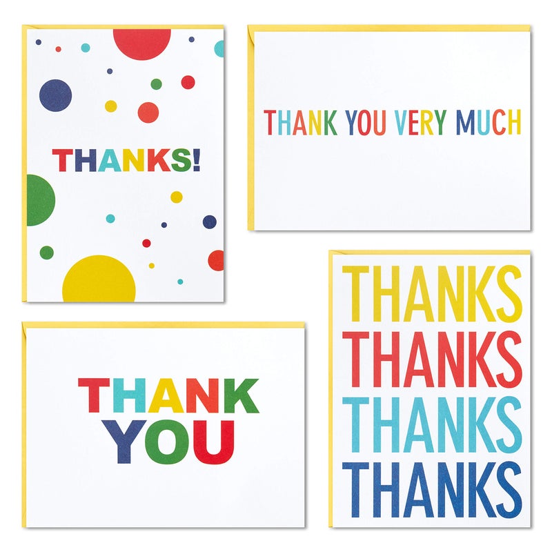 Hallmark Thank You Cards Assortment Primary Colors 48 Thank You Notes for Kids and Adults for Graduation Baby Shower Birthdays All Occasion