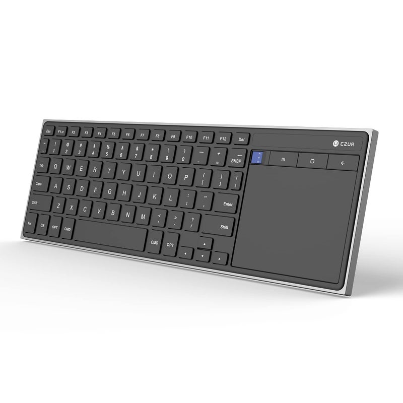 CZUR Rechargeable Bluetooth Keyboard with Touchpad Portable Computer Keyboard with Trackpad Wireless Ultra Slim Keyboard for PCLaptopTabletPhone for WindowsAndroidNot for MaciOS
