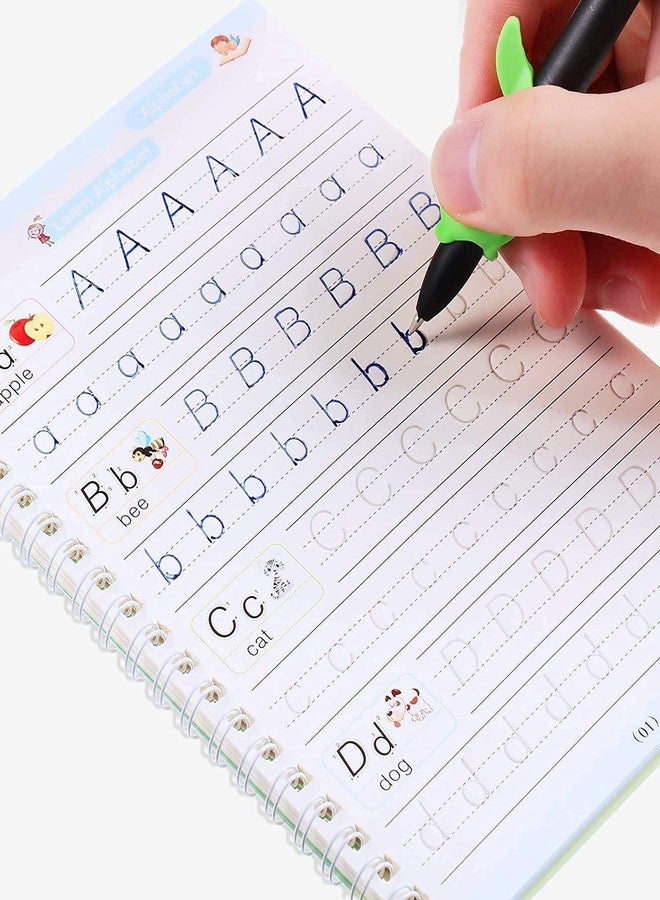 HOTFIX Magic Practice Copybook Set Practical Reusable Writing Tool 4 Books Maths+Drawing+Alphabet+Number (4 Books + 1 Pen + 8 Refills + 1 Grip) - Image 2