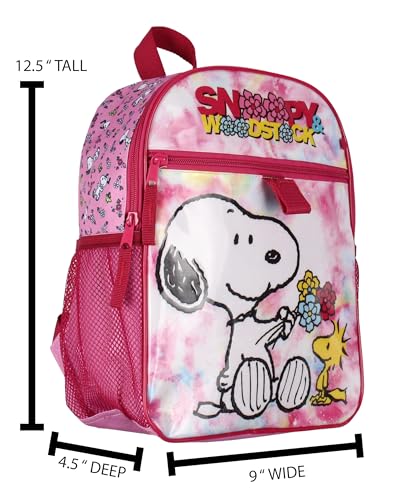 INTIMO Peanuts Snoopy Woodstock Flower Character 3 PC Mini Backpack Lunch box Pencil Pouch - Image 4
