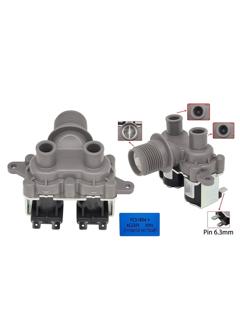 Washing Machine Solenoid Valve Inlet Valve FCS180E, Compatible For Panasonic Washing Machine XQB75-F741U/60-H650U/H642U Parts Replacement - Image 3
