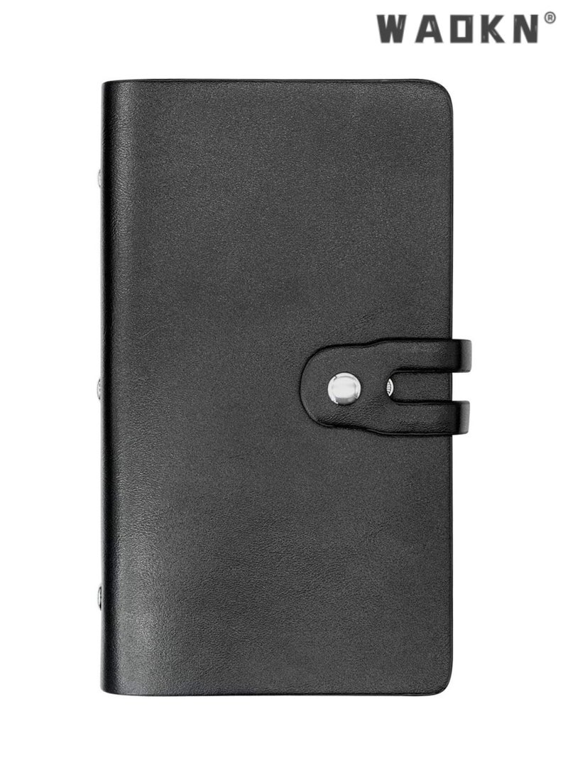 WAOKN Credit Card Holder, Business Card Organizer Credit Cards Protector with 96 Card Slots RFID Blocking Business Cards Holder for Managing Your Different Cards to Prevent Loss or Damage (Black) - Image 1