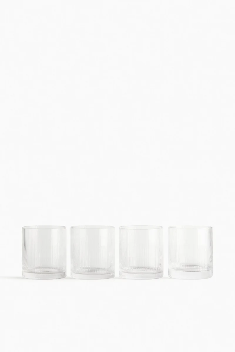 H&M 4-pack fluted tumblers