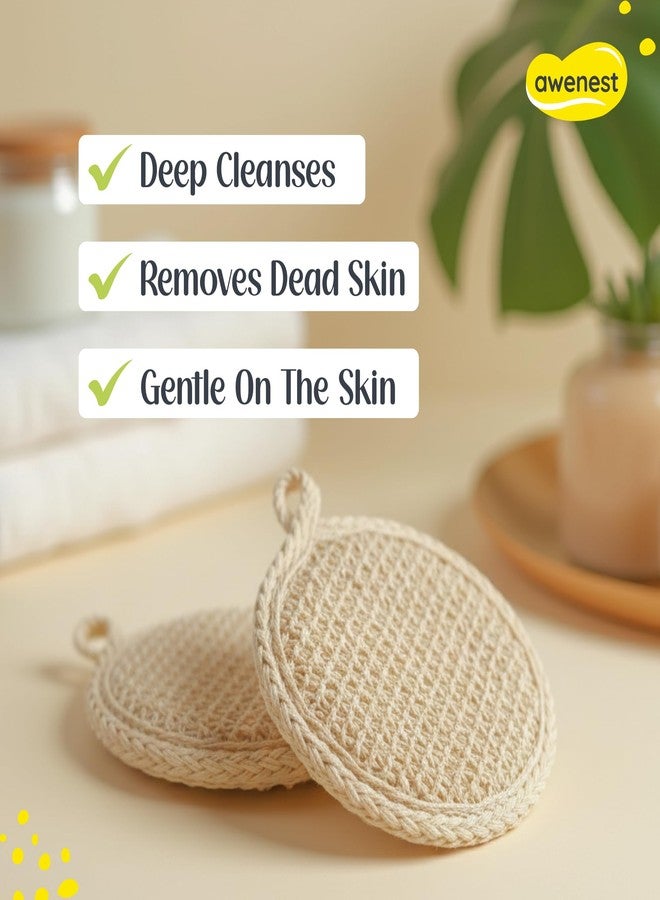 awenest Ramie Bath Glove Loofah Combo | Natural Fiber Exfoliating Gloves for Body Scrubbing | Reusable Deep Cleanser Mitt | Removes Dead Skin & Ingrown Hair | Gentle for Men & Women | Pack of 2 - Image 4