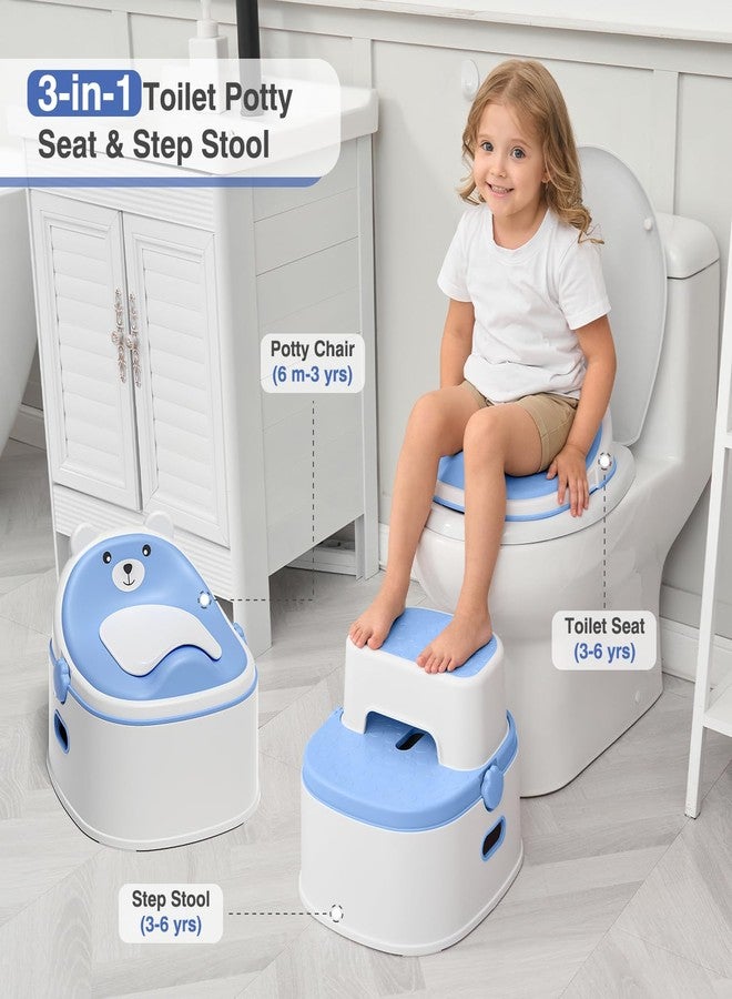 MoreFeel 3-in-1 Toddler Potty Training Toilet for Boys & Girls - Convertible Potty Chair with Step Stool for Toddlers 1-3, Anti-Slip Design Toddler Toilet Seat - Removable & Easy to Clean - Image 2