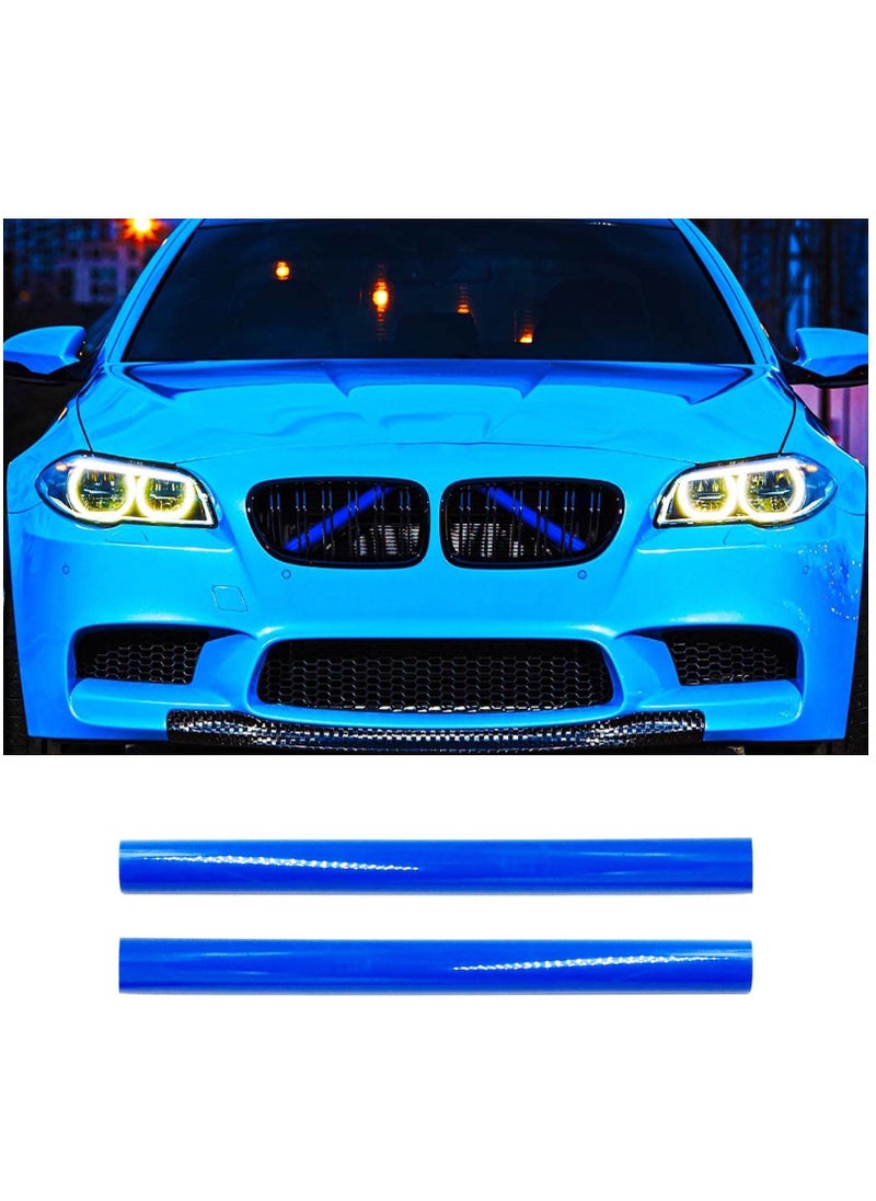 SYOSI - 2pcs Grille Insert Trims Stripe, Compatible with M Sport V Barce Grill Insert Trim for Bmw F20 F30 G30, Grille Strips for Bmw Series 2 3 5 328i 535i (blue) - Image 1