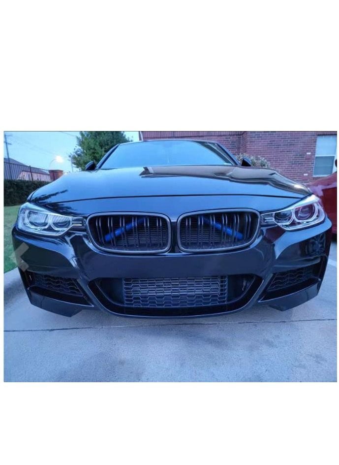 SYOSI - 2pcs Grille Insert Trims Stripe, Compatible with M Sport V Barce Grill Insert Trim for Bmw F20 F30 G30, Grille Strips for Bmw Series 2 3 5 328i 535i (blue) - Image 1