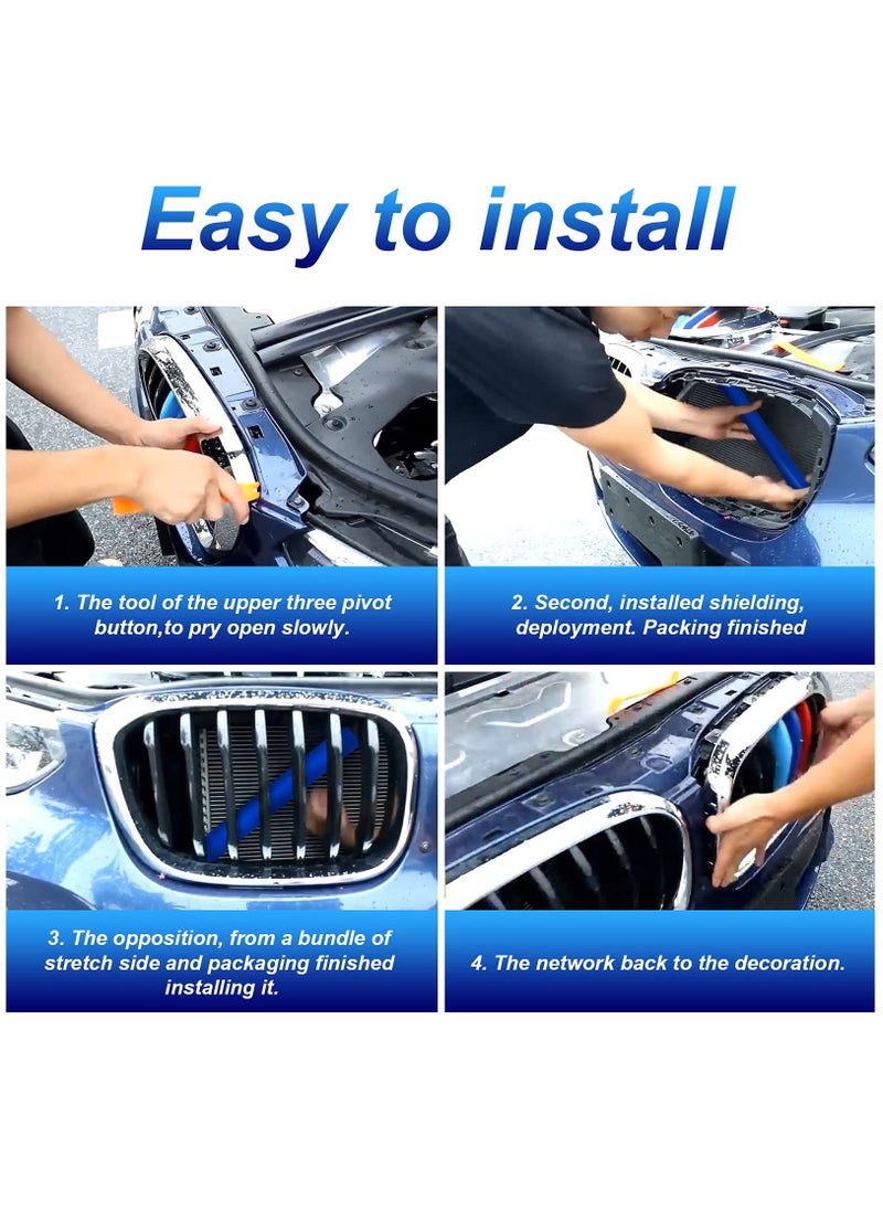 SYOSI - 2pcs Grille Insert Trims Stripe, Compatible with M Sport V Barce Grill Insert Trim for Bmw F20 F30 G30, Grille Strips for Bmw Series 2 3 5 328i 535i (blue) - Image 1