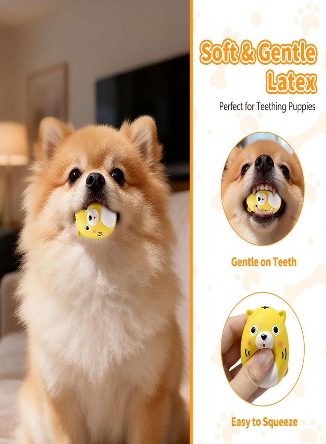 SCHITEC Squeaky Puppy Toys, Interactive Animal Dog Toy Pack, Cute Latex Rubber Squeak Pet Balls for Puppies Mini Small Breed Dogs - Image 3