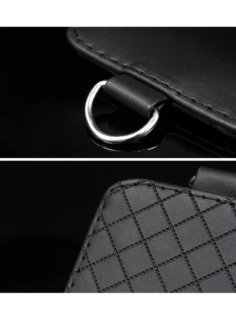 Excefore Car Air Vent Storage Bag Organizer Pocket Sunglass Holder Bling Mount Phone Coin Key Card Case with Hook, Black  - Image 5