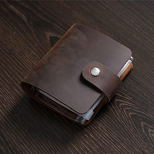 AxeWoodz A9 Genuine Leather Journal, Coffee Handmade Leather Pocket Size Binder Planner, Mini Vintage Leather Planner, 120 Sheets Pages, Loose Leaf 3-Ring with Snap Button Closure (Coffee) - Image 4