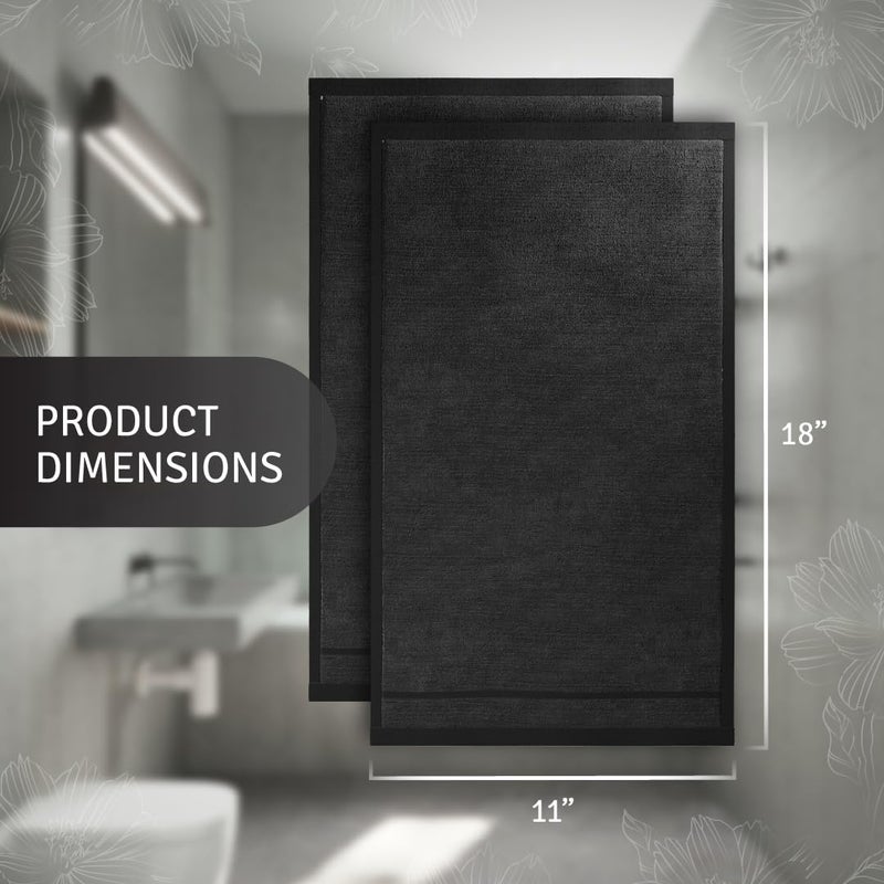 Creative Scents 100% Cotton Velour Fingertip Towels - 4 Pack 11 by 18 Inch â€“ Decorative, Extra Absorbent and Soft Face Towel, Ideal for Bathroom and Powder Room (Black) - Image 3
