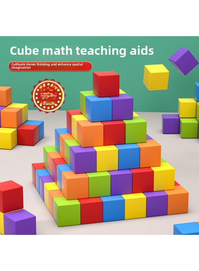 إسكدنيا مكعبات بناء جسم مربعة صغيرة، وسائل تعليمية للرياضيات، ألعاب تعليمية مجمعة للأطفال الرضع، طبقات من عمر 1-2 سنة، 3 أطفال 6 ألوان: نموذج مطور سهل التخزين 100 قطعة 2.5 سم (إرسال رسومات تعليمية + صندوق ت - Image 2