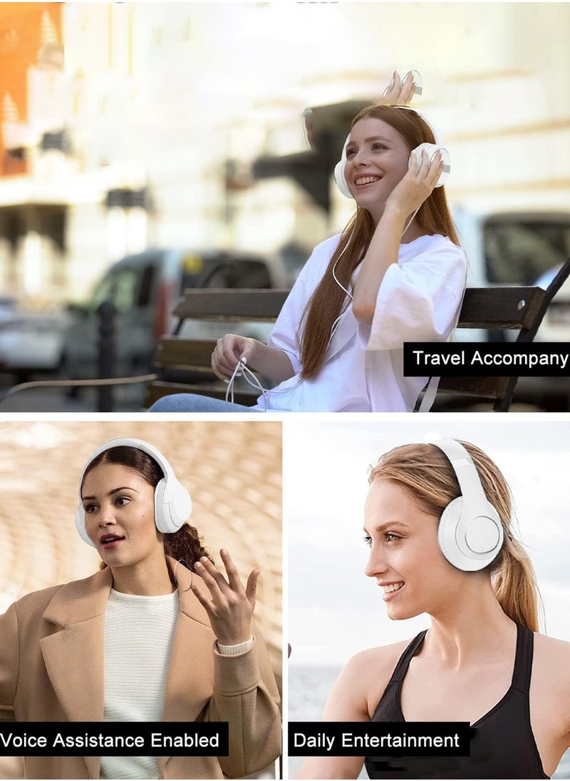 HEROCKX - Headphones-Wireless Bluetooth Headphones-HIFI Sound Quality Adaptive Noise Reduction-Long Battery Life Wireless Headphones-Foldable White - Image 1