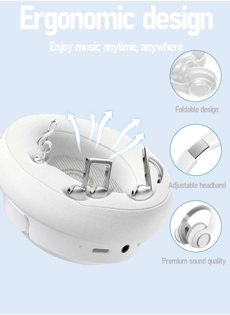 HEROCKX - Headphones-Wireless Bluetooth Headphones-HIFI Sound Quality Adaptive Noise Reduction-Long Battery Life Wireless Headphones-Foldable White - Image 1