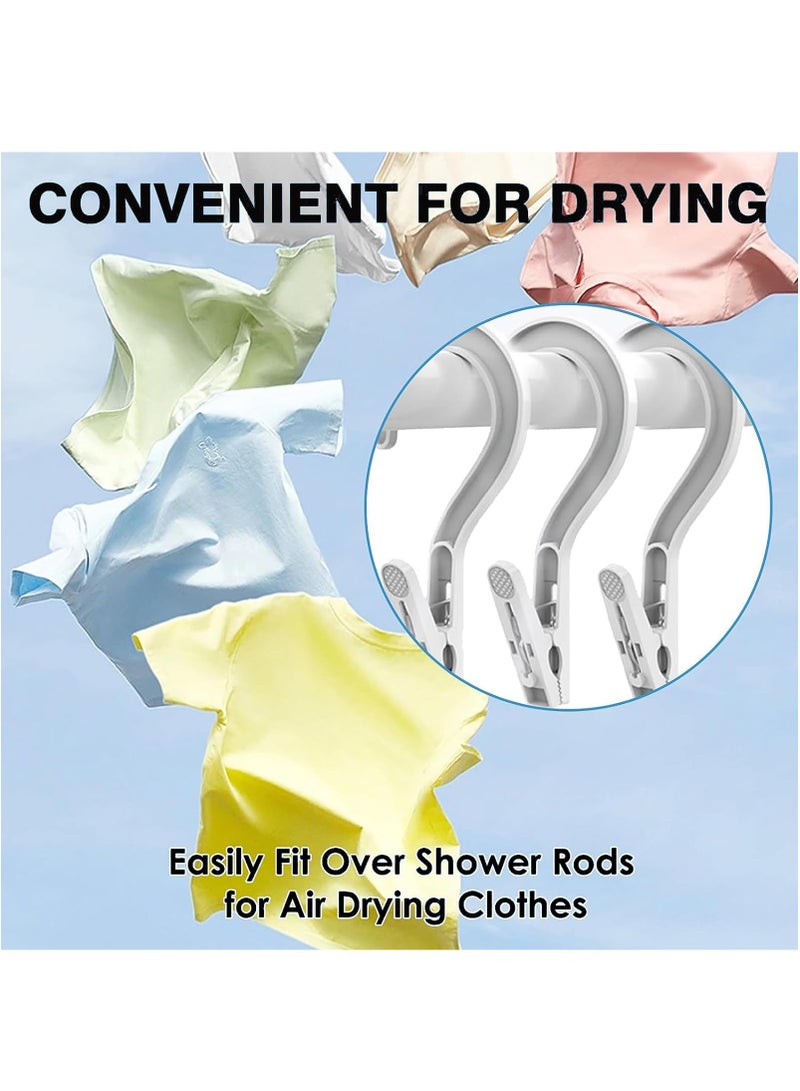 KASTWAVE 24pcs Laundry Hooks Plastic Clothes Boot Hangers Pins Super Strong Hanger Clips for Laundry Hooks Boot Hangers Plastic Clothes Pins Hanger Clips for Bathroom Travel Portable,White  - Image 5